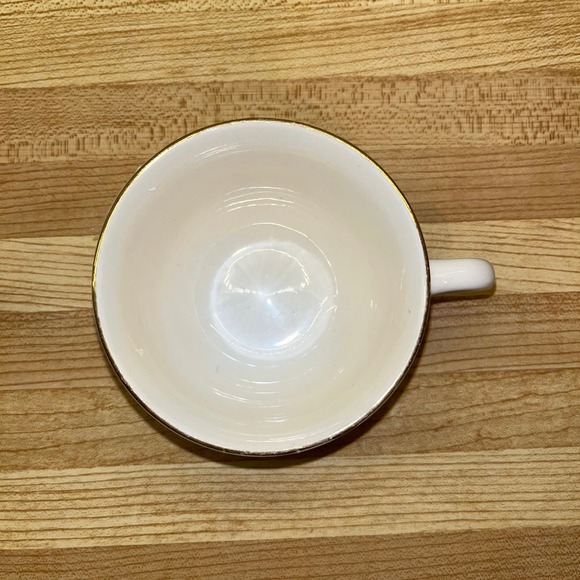 Set of 2 Teal Cornflower Tea Cups Gold Rims - Picture 4 of 6